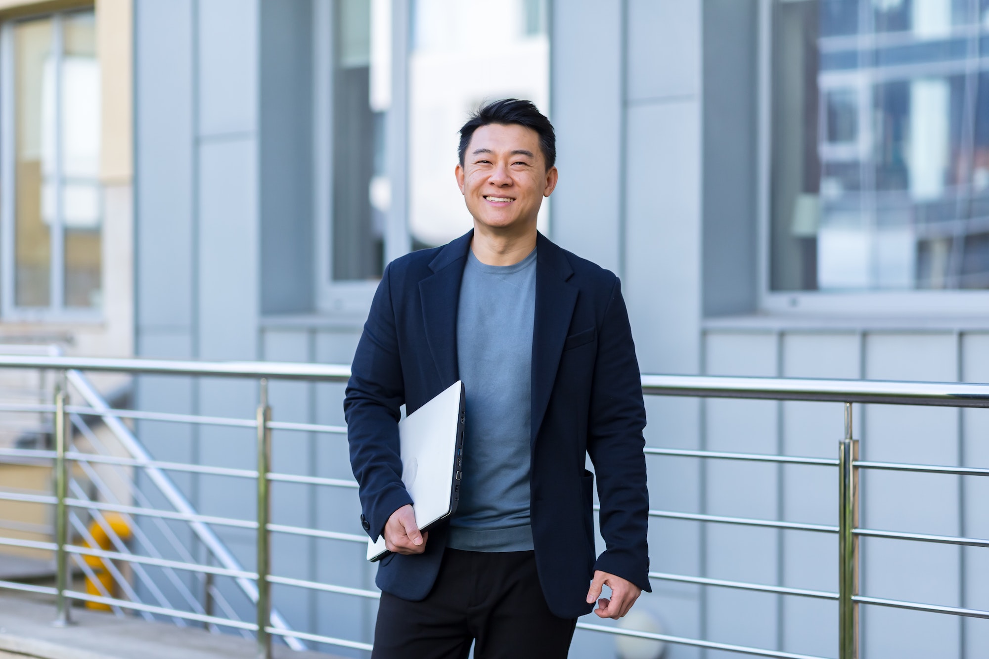portrait handsome Asian man a university college teacher, businessman